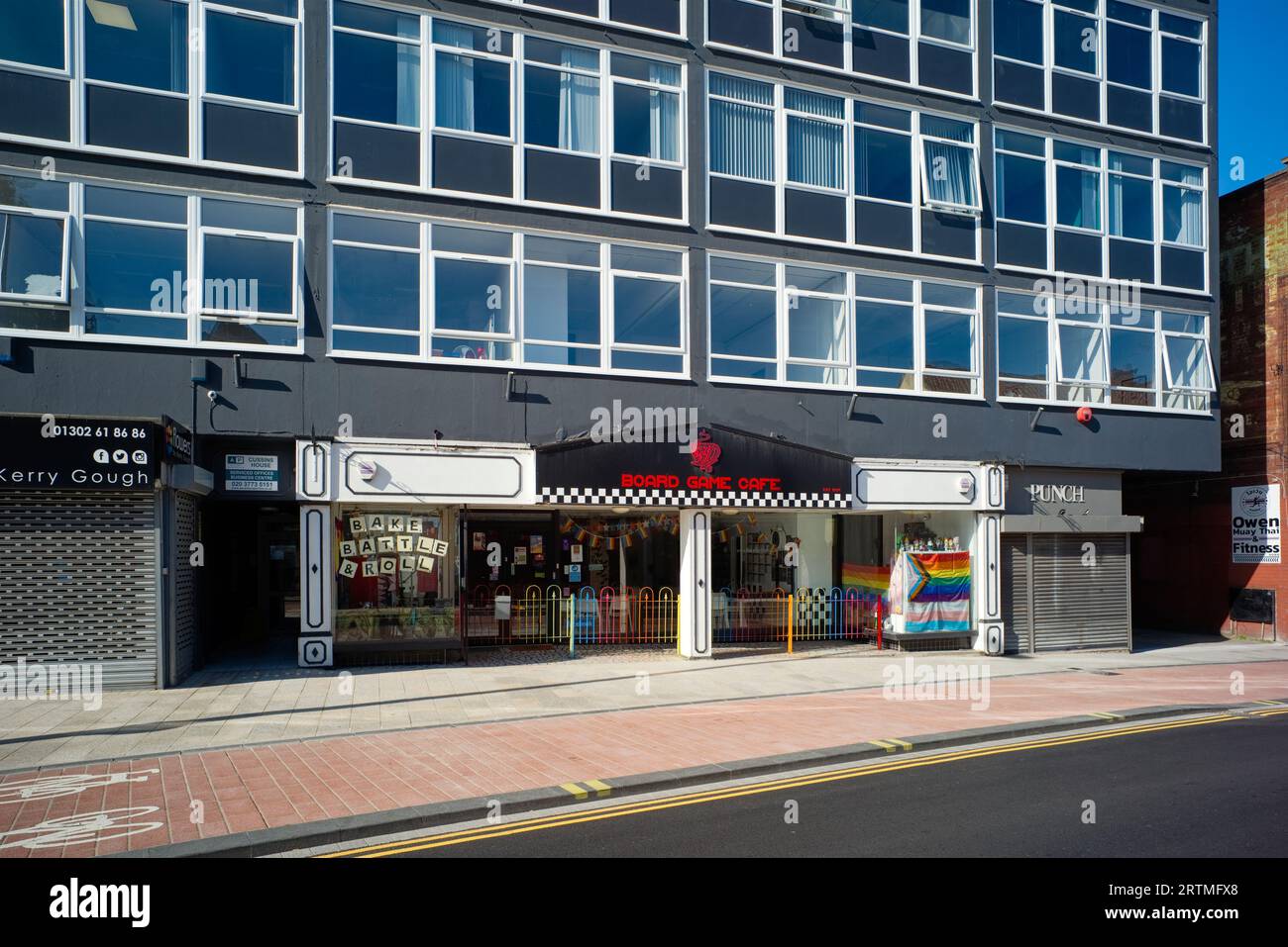 Caffetteria per giochi da tavolo nel centro di Doncaster Foto Stock