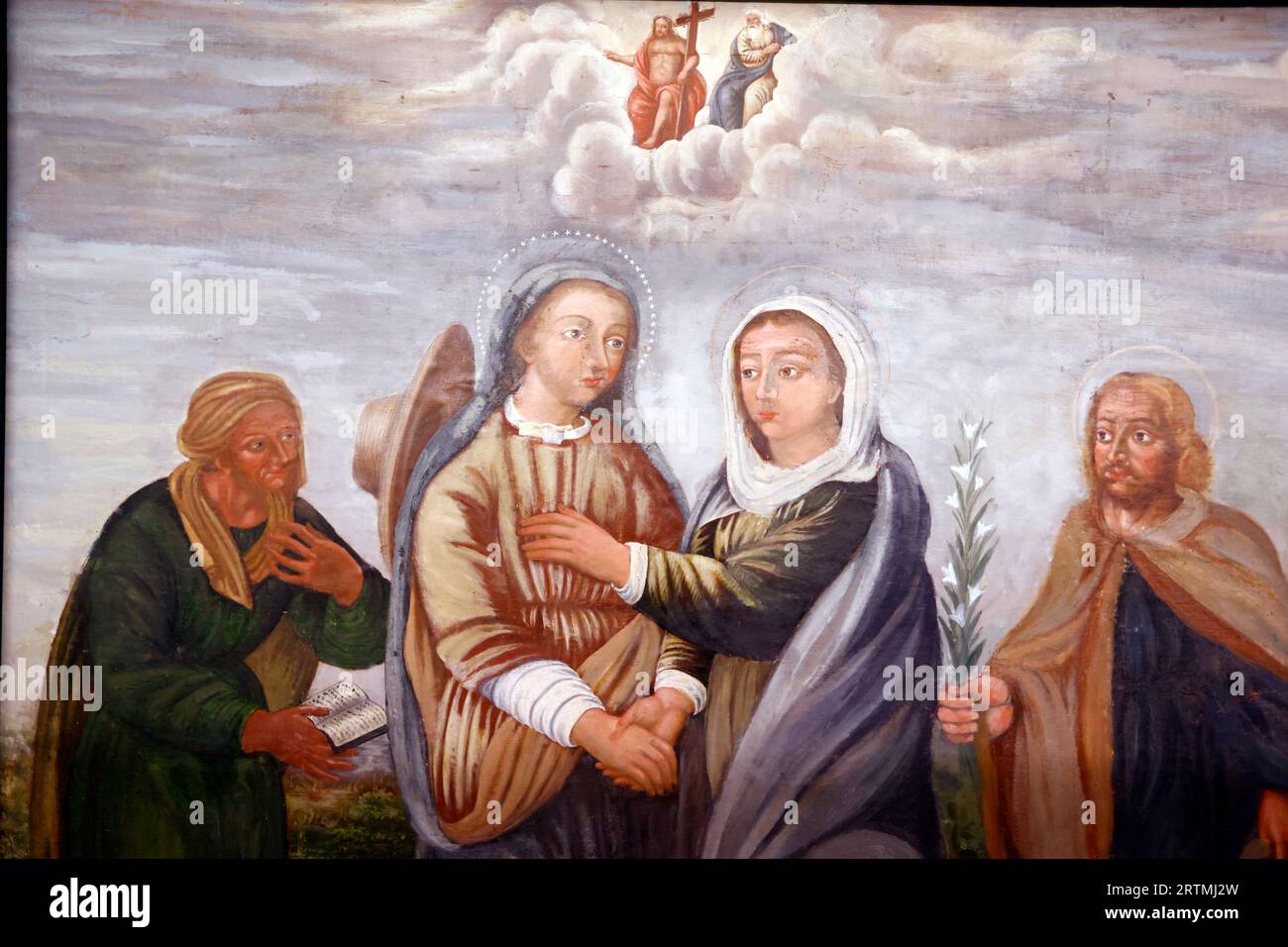 La Visitazione della Beata Vergine Maria è la visita di Maria con Elisabetta, come registrato nel Vangelo di Luca. Abbazia dell'Abbondance. xvi secolo. F Foto Stock