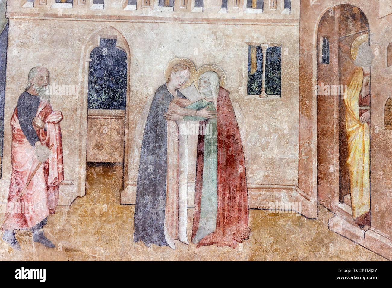 Abbazia dell'Abbondance. La Visitazione della Beata Vergine Maria è la visita di Maria con Elisabetta. Francia. Foto Stock