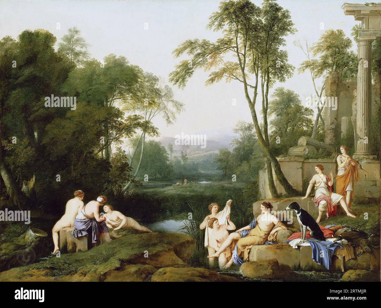 Laurent de la Hyre (Parigi 1606-1656) - paesaggio con Diana e Ninfe (101x134 cm) 1644 Foto Stock