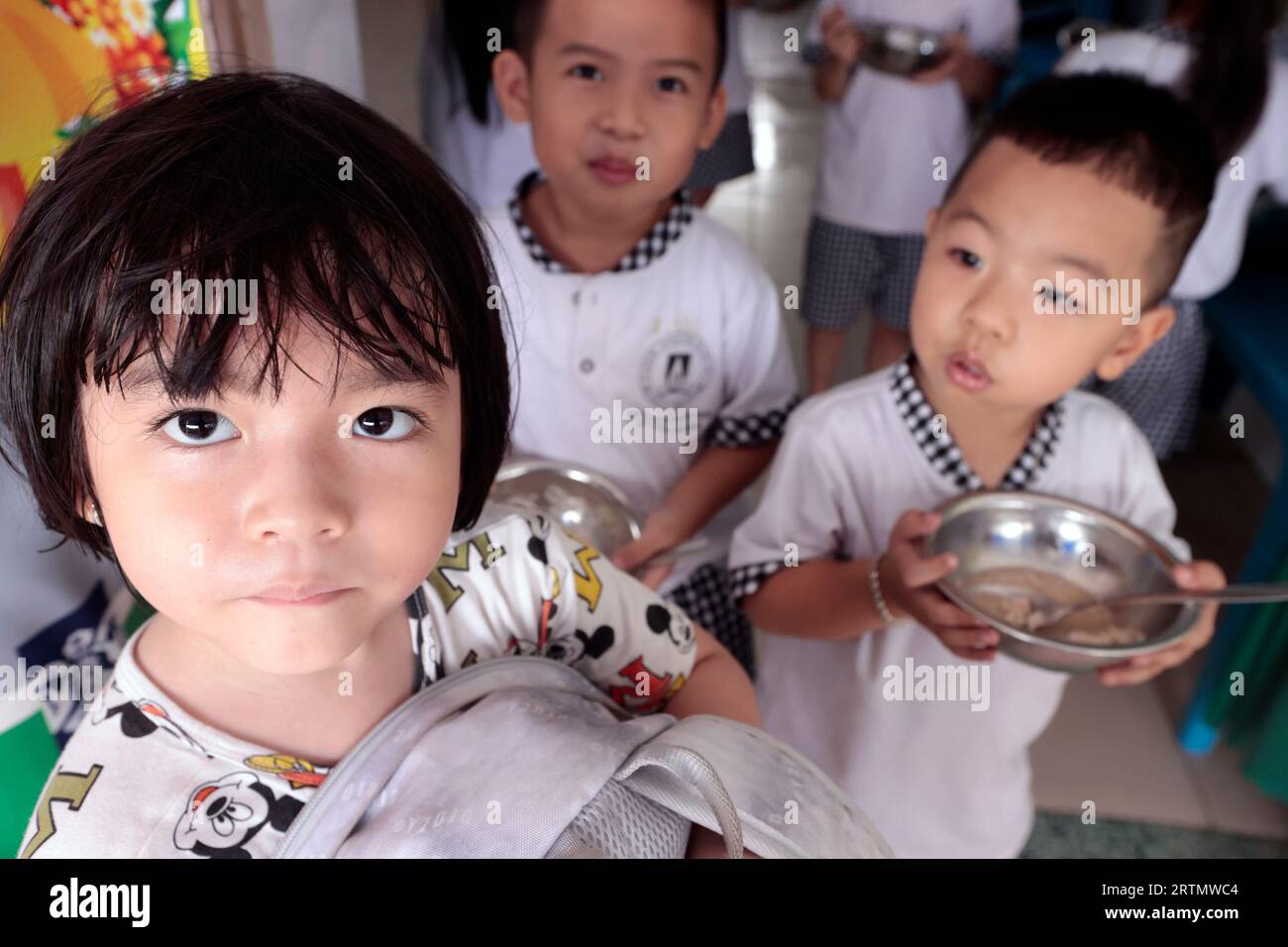 Asilo gestito dalle Domenicans Sisters. Ora di pranzo. Bien Hoa. Vietnam. Foto Stock