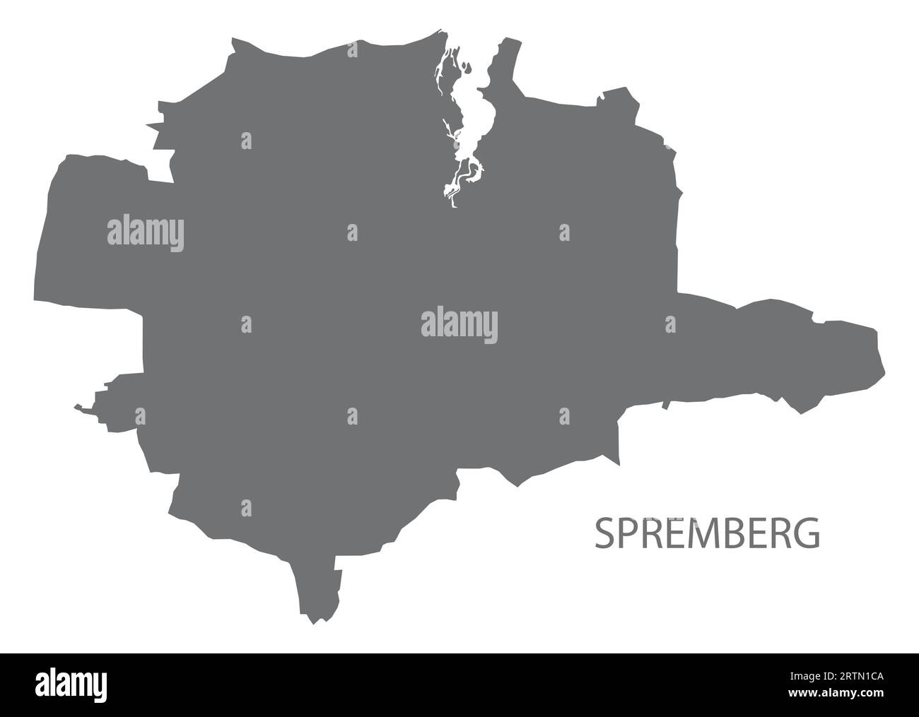 Spremberg mappa tedesca della città illustrazione grigia sagoma della silhouette Illustrazione Vettoriale
