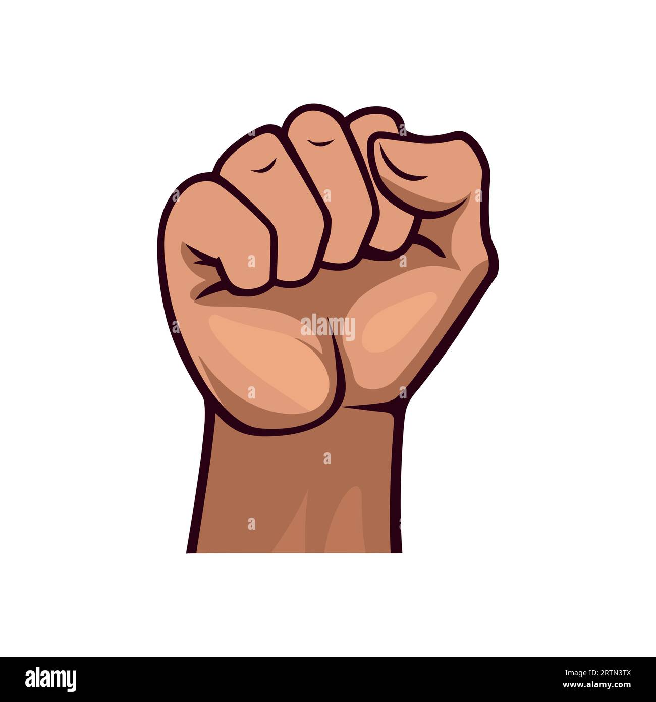 Gioca a pugni in stile piatto. Mano nel pugno isolato Illustrazione Vettoriale