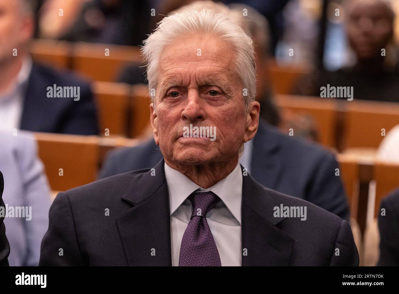 New York, Stati Uniti. 13 settembre 2023. Michael Douglas partecipa all'apertura dell'evento stampa del Perelman Performing Arts Center e al taglio del nastro a New York. Il Perelman Performing Arts Center è stato costruito sul sito del World Trade Center ed è l'ultimo pezzo di riqualificazione di questo sito dopo l'attacco terroristico del 9/11 a New York, dove sono morte più di 3.000 persone. (Foto di Lev Radin/Pacific Press) Credit: Pacific Press Media Production Corp./Alamy Live News Foto Stock