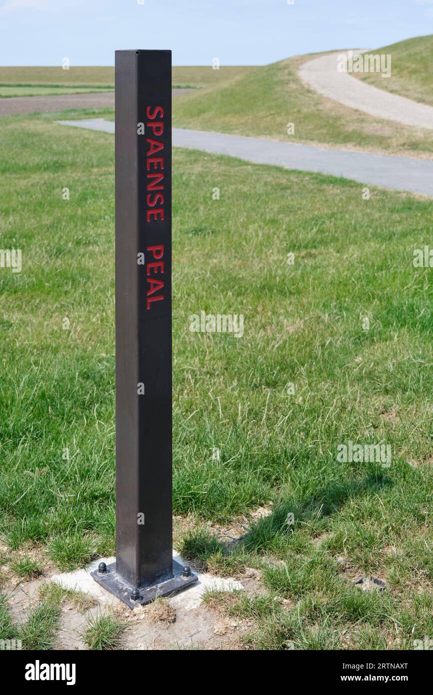 La pole spagnola a Ternaard in Frisia nei Paesi Bassi. La punizione corporale sarebbe stata distribuita su questo sito durante l'occupazione spagnola Foto Stock