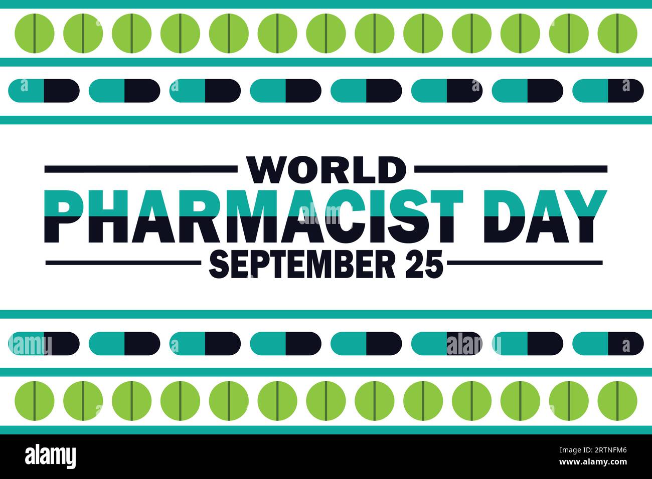 Illustrazione vettore giornata mondiale del farmacista. Settembre 25. Adatto per biglietti d'auguri, poster e striscioni Illustrazione Vettoriale