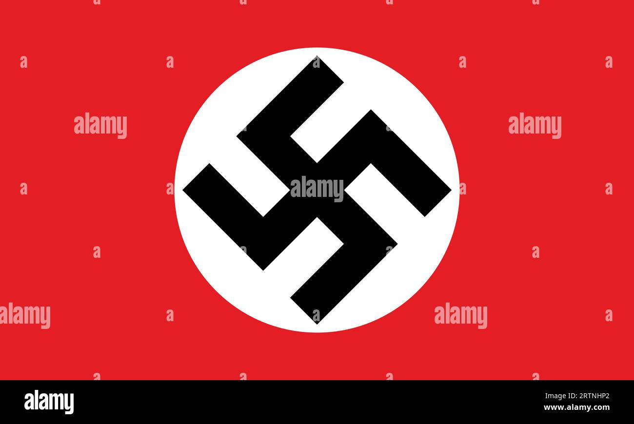 Bandiera nazista con simbolo svastica, vettore Illustrazione Vettoriale