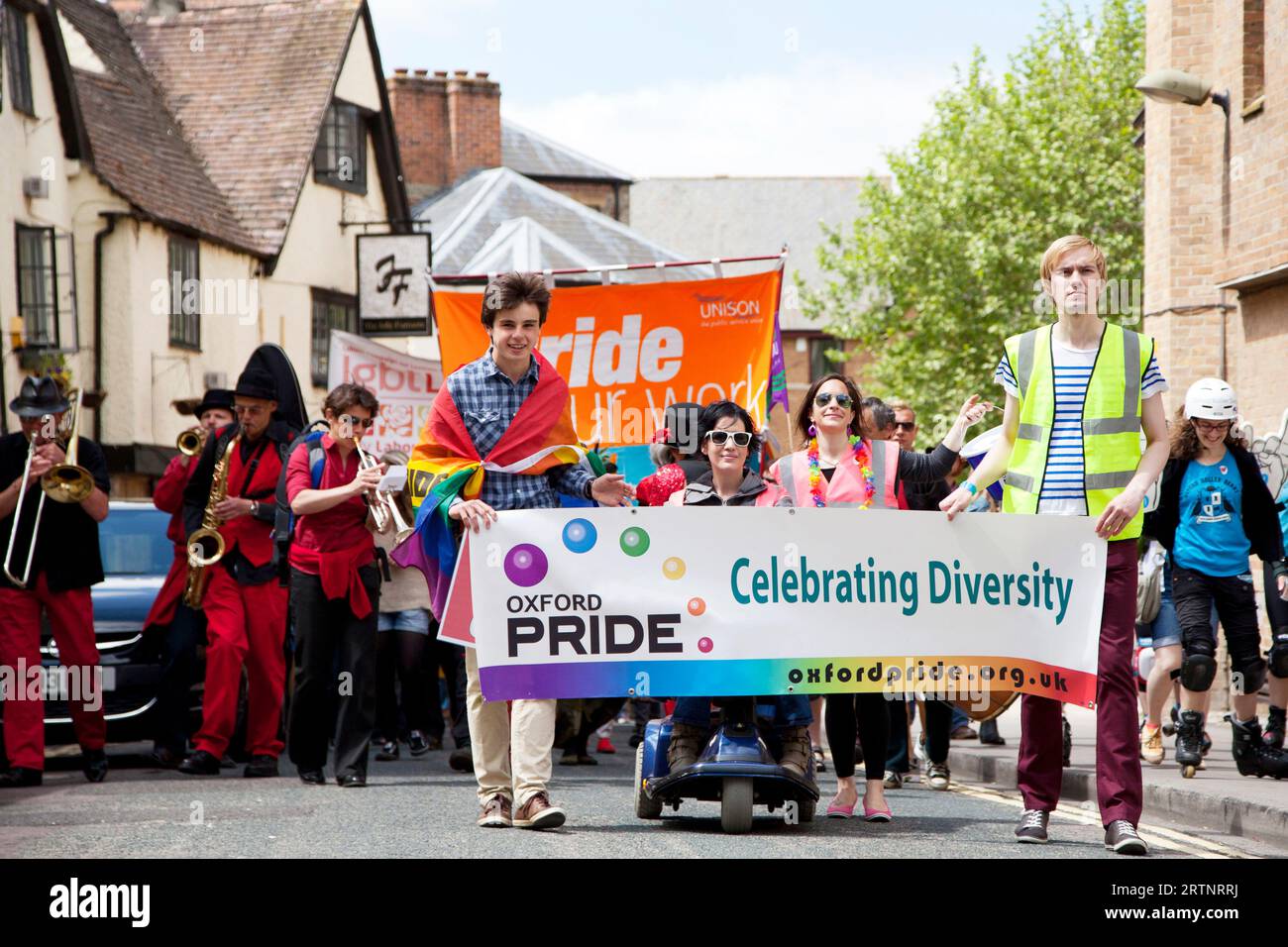 Evento di protesta Oxford Pride giugno 2013 Foto Stock
