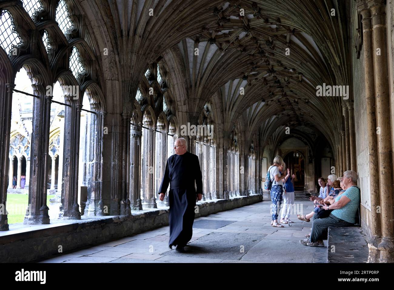Canterbury Cathedral Cloisters in Kent, Inghilterra, Regno Unito Foto Stock