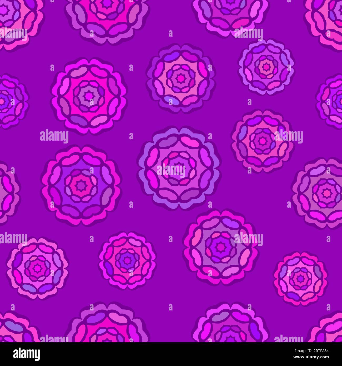 Sfondo vettoriale astratto punto Polka fiori grandi texture senza cuciture Viola Illustrazione Vettoriale