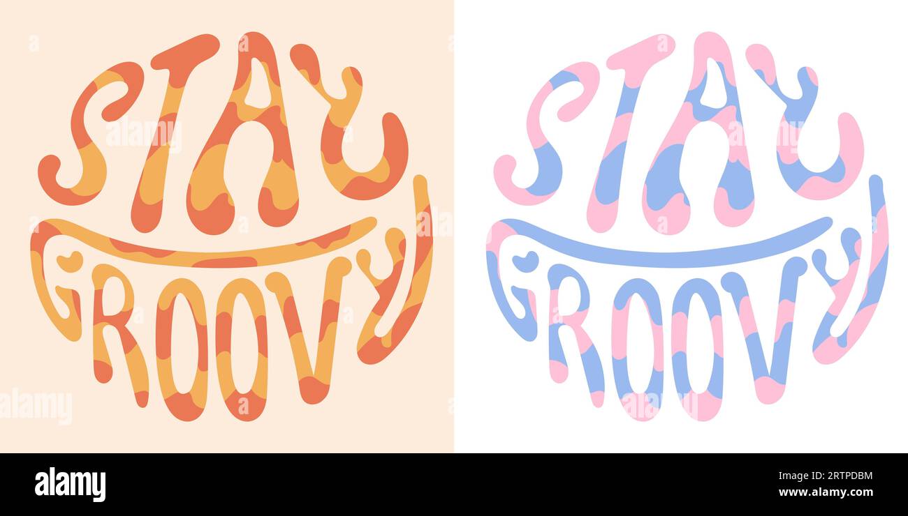 Caratteri tipografici Stay Groovy. Illustrazione Vettoriale