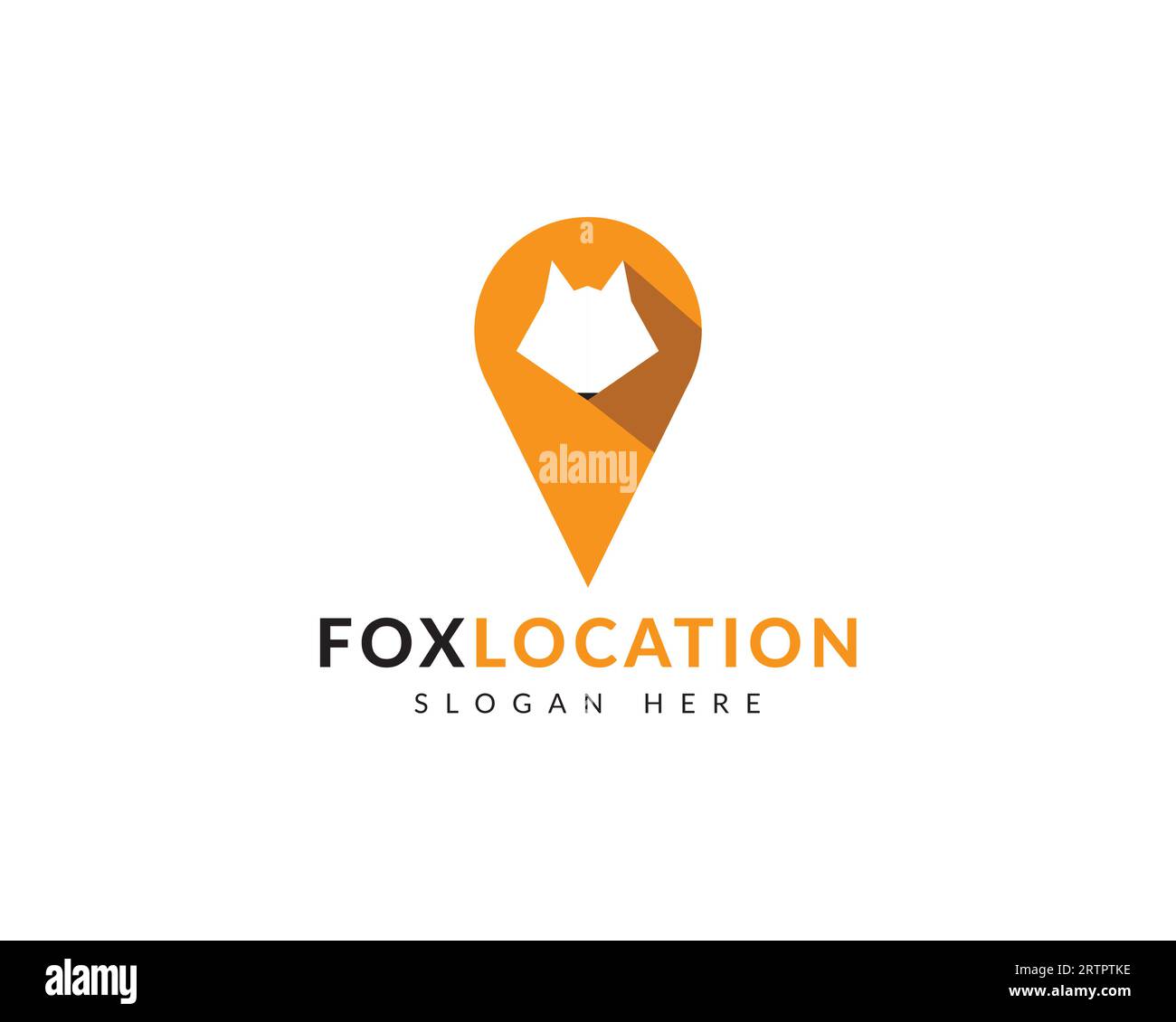 Logo del puntatore della mappa. Icona del puntatore della mappa. Logo vettoriale dei marcatori della mappa. Logo minimale della location Fox Illustrazione Vettoriale