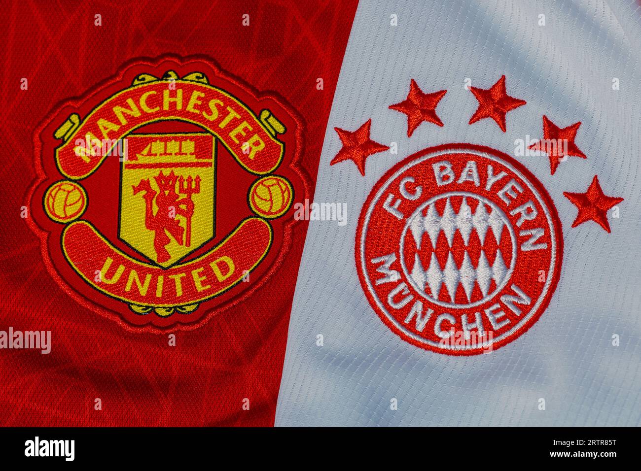 Maglia Manchester United Bayern Munchen Foto Stock