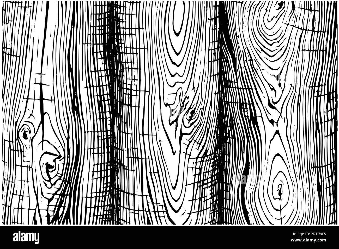 Distress effetto legno asciutto. Modello per la progettazione. Motivo per sfondo vuoto. Illustrazione vettoriale in stile inciso. Illustrazione Vettoriale