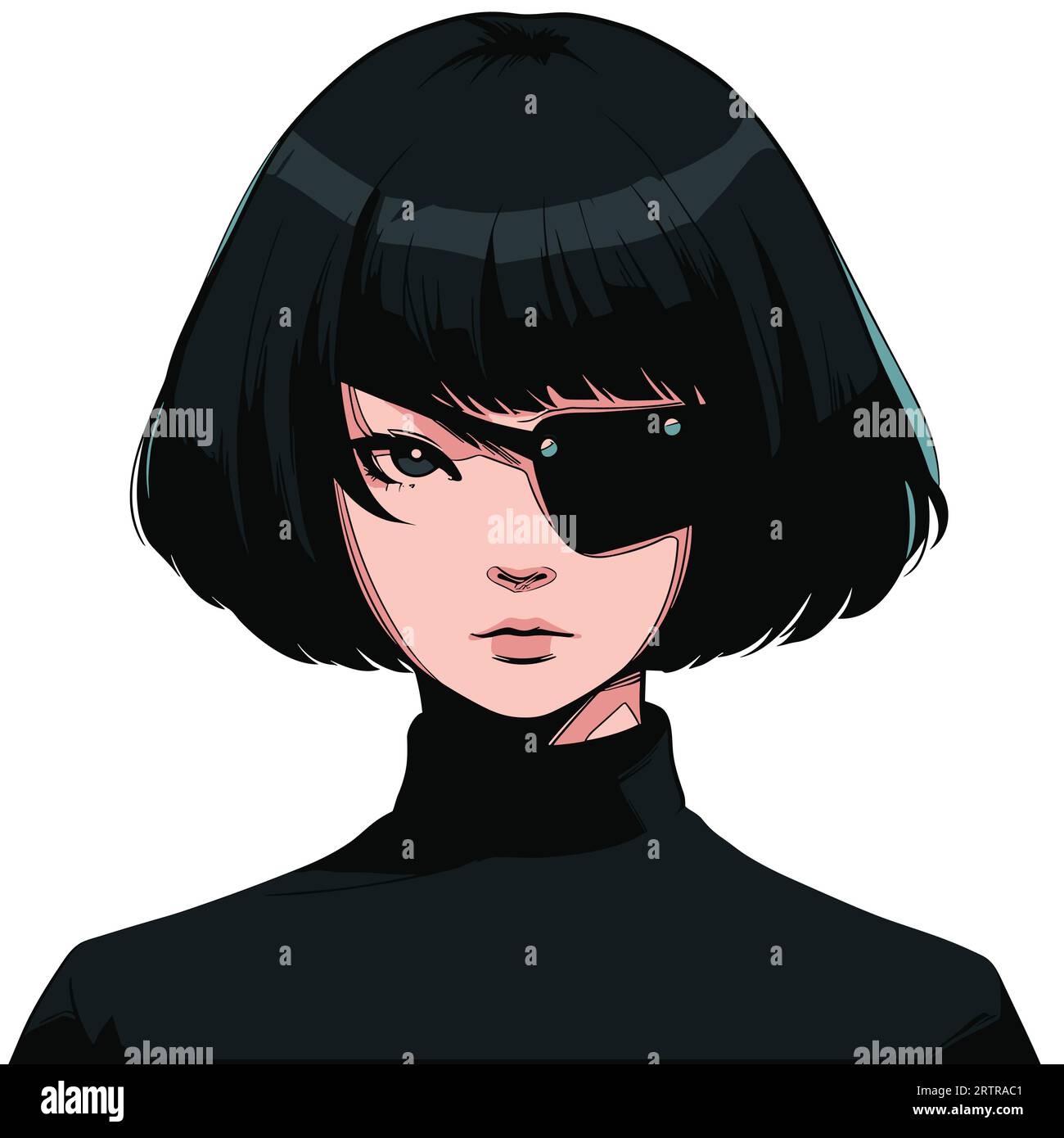 Un'illustrazione di una ragazza anime di bellezza per gli occhi Illustrazione Vettoriale