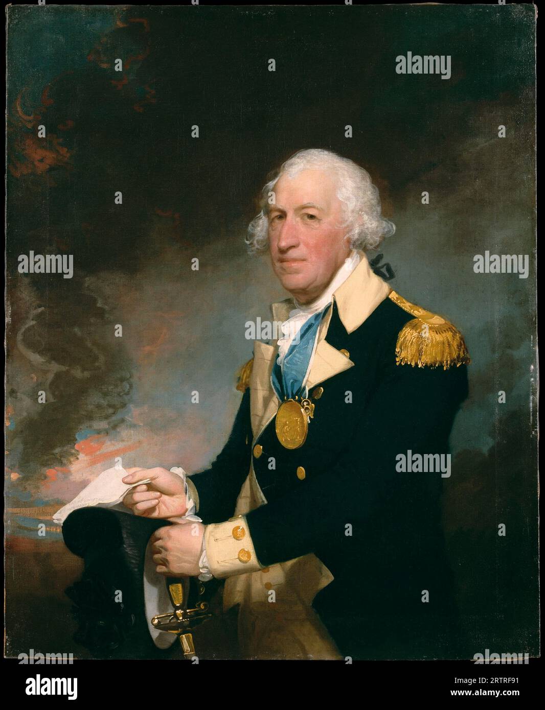 Horatio Gates, 1727 – 1806, è stato un generale dell'esercito americano nell'esercito continentale durante la guerra d'indipendenza americana, dipinto ad olio del pittore americano Gilbert Stuart 1793-94 Foto Stock