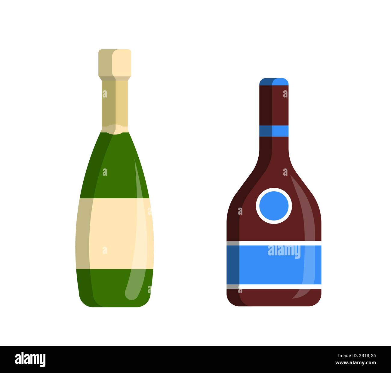 Set di flaconi con il concetto di vettore di alcool Illustrazione Vettoriale