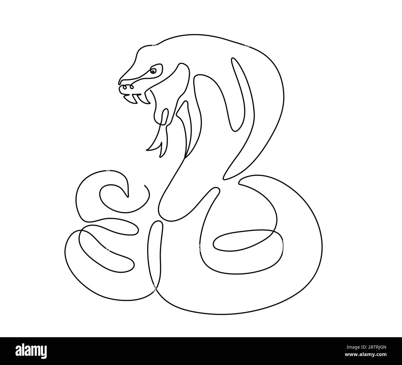 Concetto di vettore linea Cobra Illustrazione Vettoriale