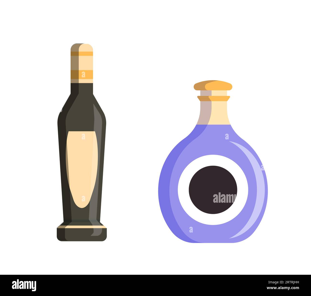 Set di flaconi con il concetto di vettore di alcool Illustrazione Vettoriale