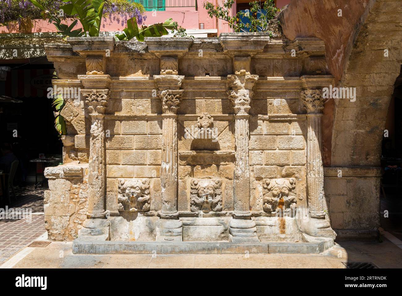 Fontana di Rimondi nel centro storico di Rethymno, Creta, Grecia Foto Stock