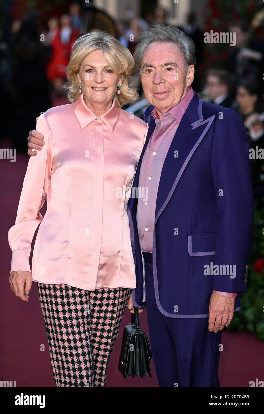 Londra, Regno Unito. 14 settembre 2023. Lady Madeleine Lloyd Webber e Lord Andrew Lloyd Webber arrivano all'evento Vogue World: London al Theatre Royal, Drury Lane. Credito: Doug Peters/EMPICS/Alamy Live News Foto Stock