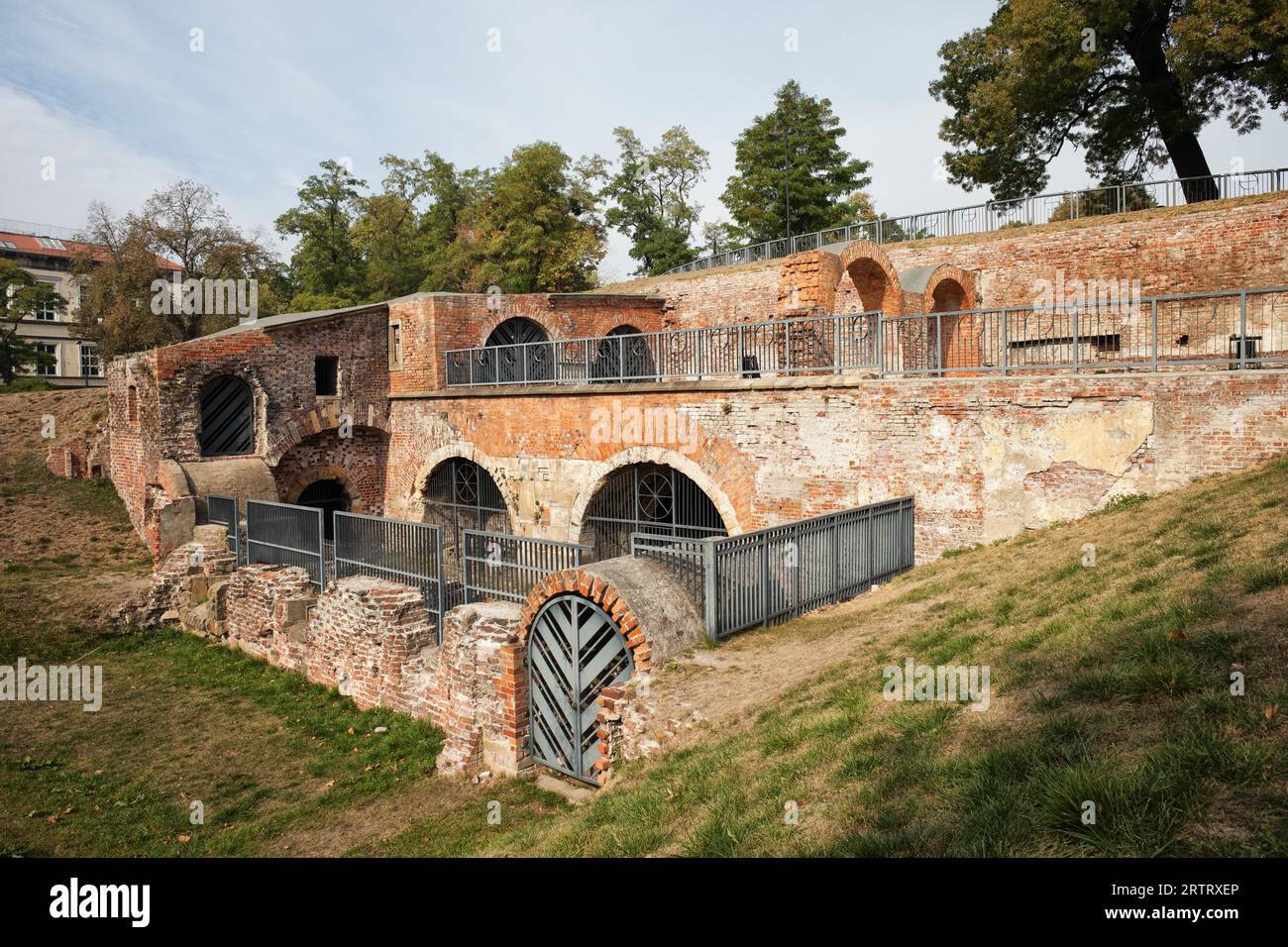 Bastion Ceglarski rovine a Wroclaw, Polonia, parte della città vecchia di fortificazioni risalenti al 1585 Foto Stock