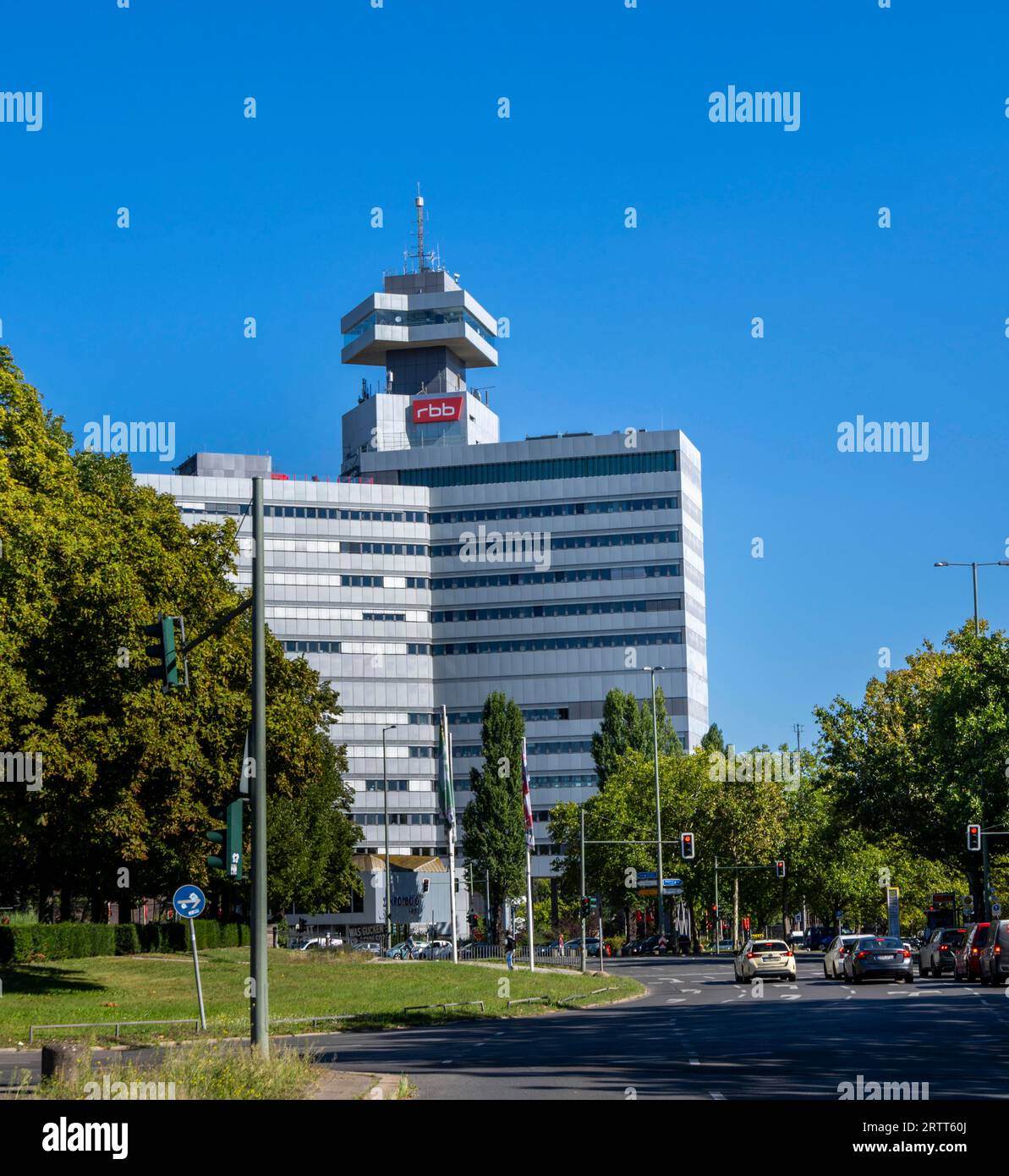 RBB, Rundfunk Berlin Brandenburg. Masurenallee, Berlino, Germania Foto Stock