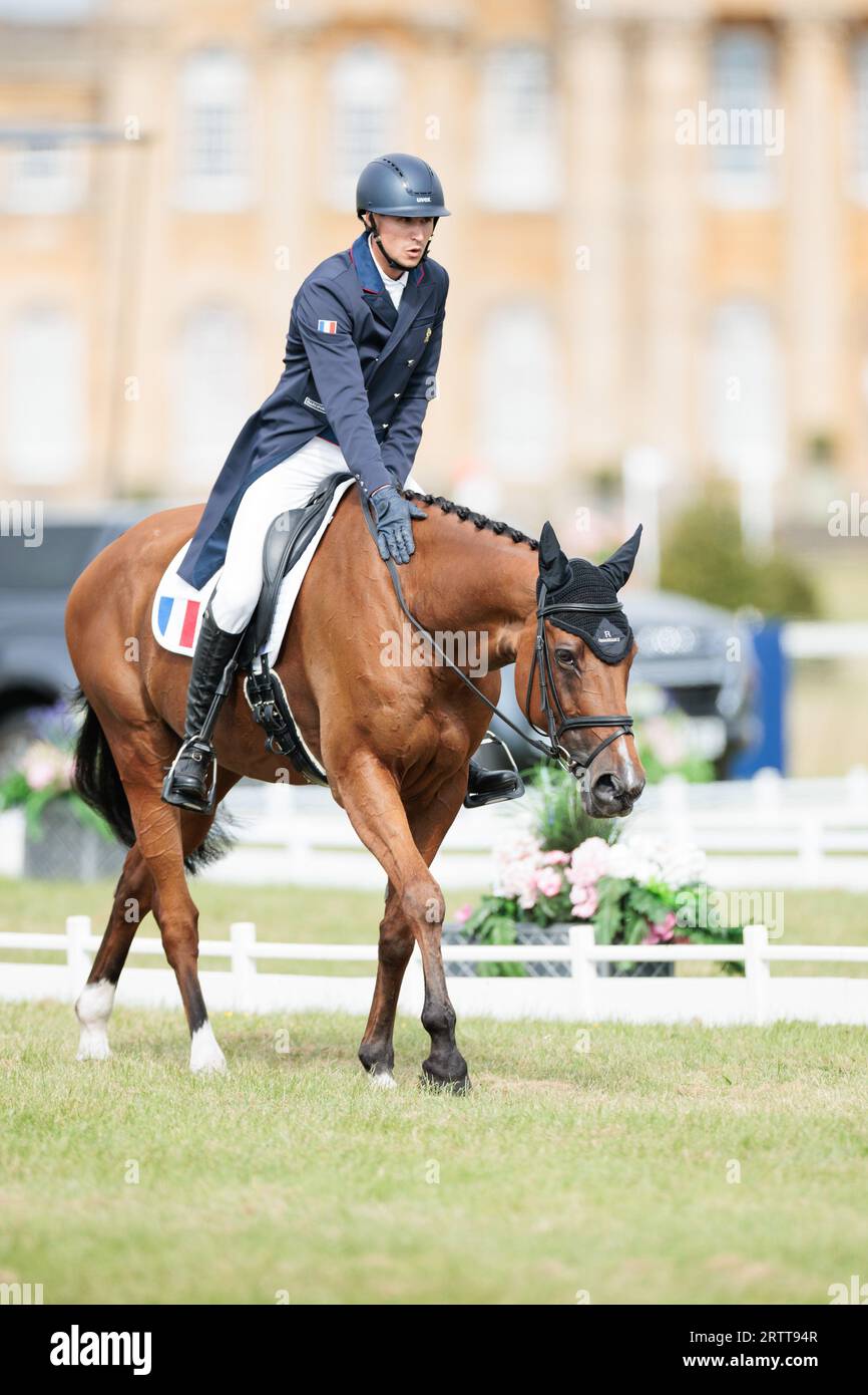 Gaspard Maksud di Francia con Kan-Do 2 durante il test di dressage al Blenheim Palace International Horse Trials il 14 settembre 2023, Regno Unito (foto di Maxime David/MXIMD Pictures - mximd.com) Foto Stock