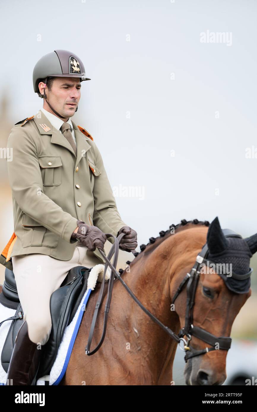 Giovanni Ugolotti con Florencina R durante il test di dressage al Blenheim Palace International Horse Trials il 14 settembre 2023, Regno Unito (foto di Maxime David/MXIMD Pictures - mximd.com) Foto Stock