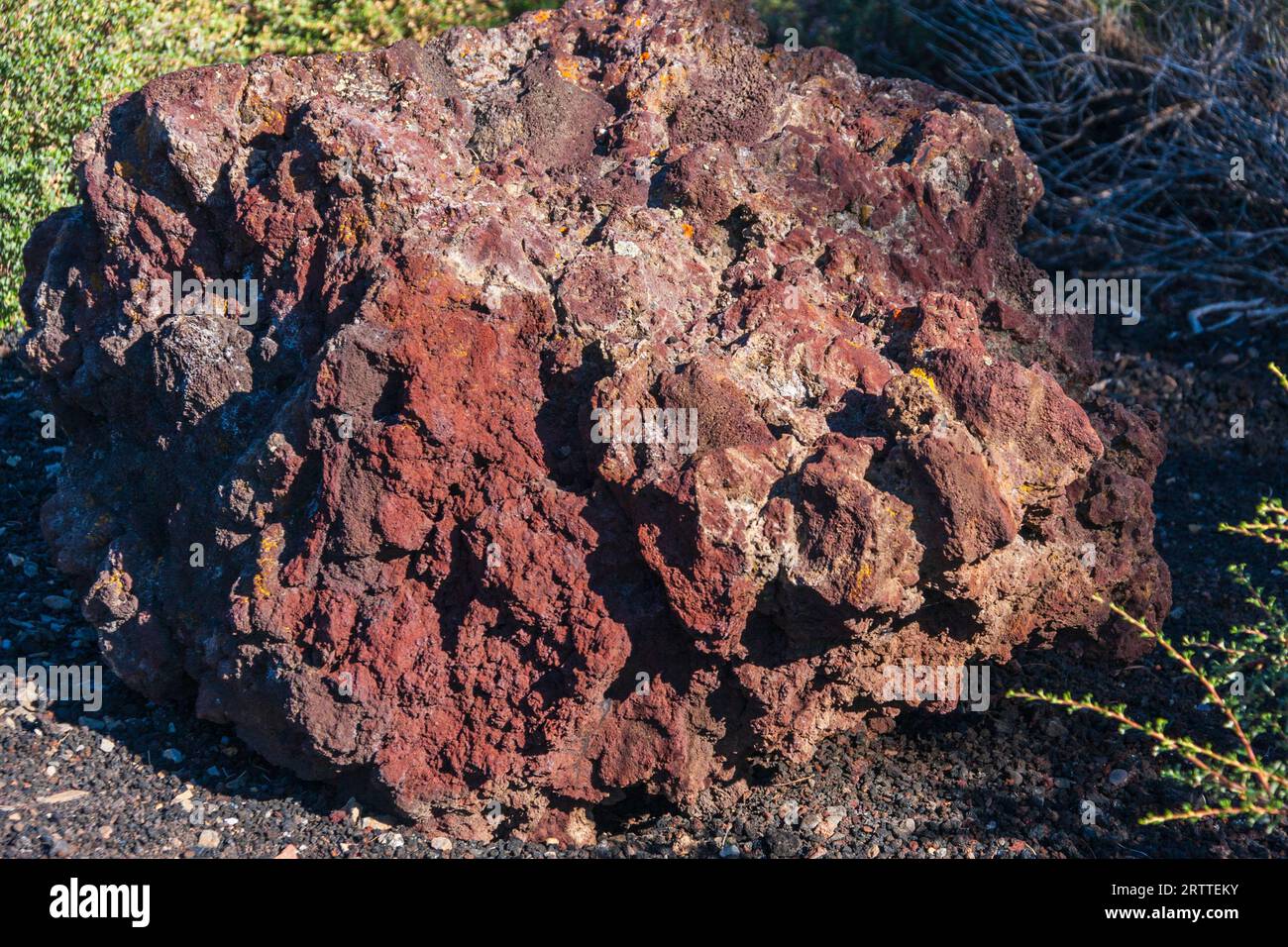 Terreno accidentato nel Craters of the Moon National Monument and Preserve in Idaho. Il National Park Service descrive il parco come "un vasto oceano di lava" Foto Stock