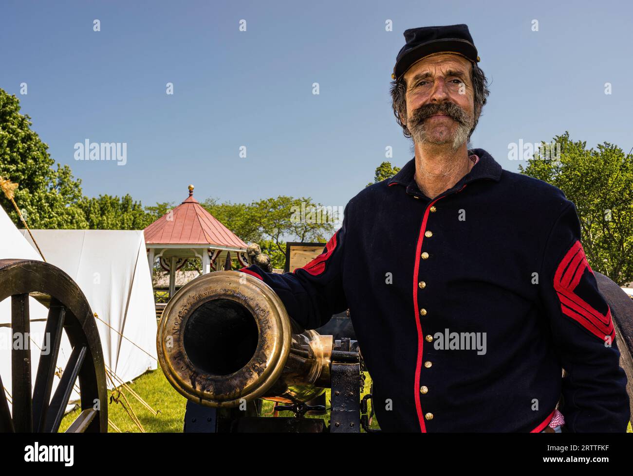 La guerra civile accampamento navale Mystic Seaport   Mystic, Connecticut, Stati Uniti d'America Foto Stock