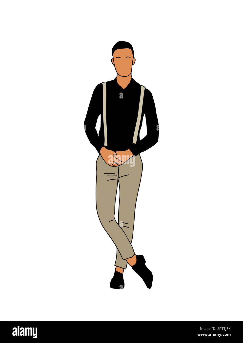 Giovane uomo d'affari che indossa un abito casual elegante. Illustrazione Vettoriale