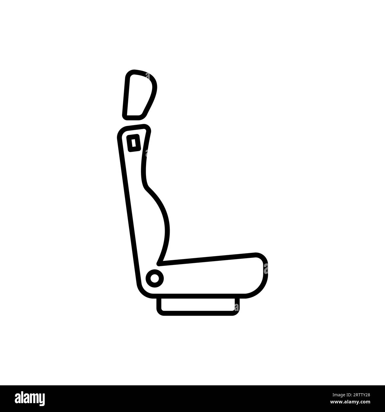 Icona seggiolino auto. Profilo dell'icona del sedile per auto per il web design isolato su sfondo bianco Illustrazione Vettoriale