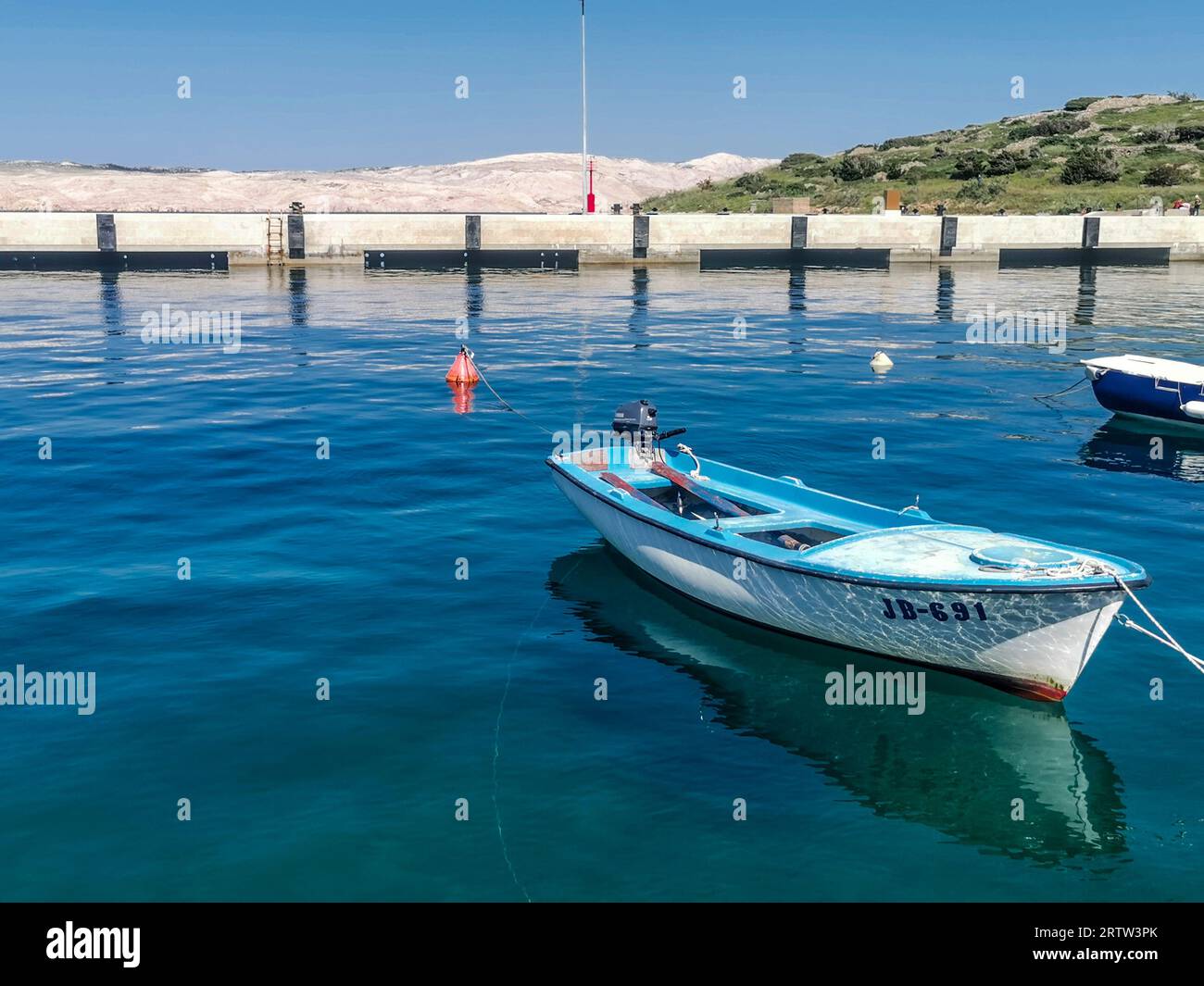 I taxi d'acqua in Croazia sono barche bianche per il trasporto d'acqua Foto Stock