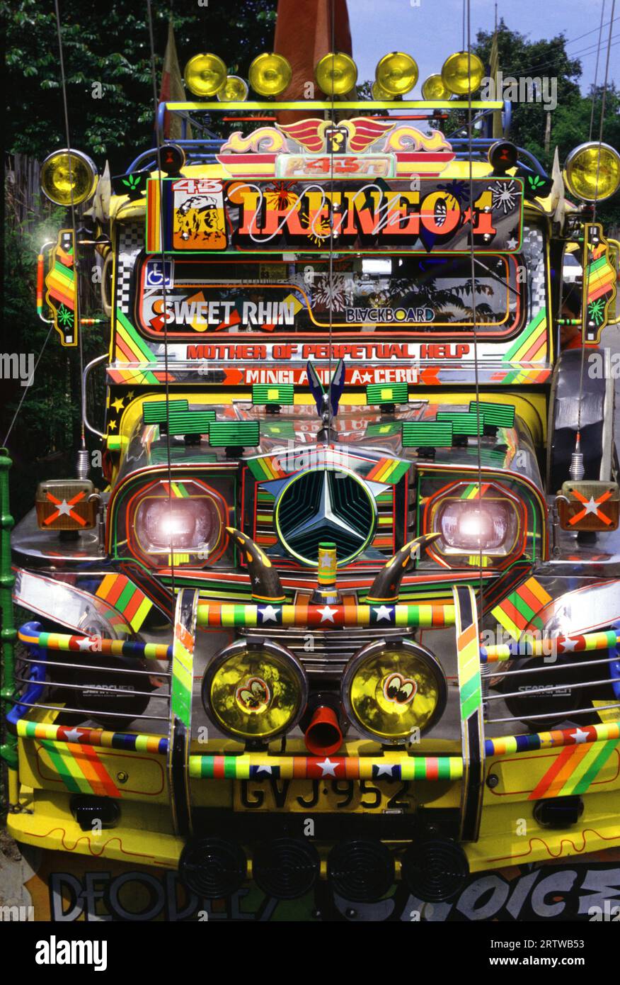 Jeepney a Cebu City Foto Stock