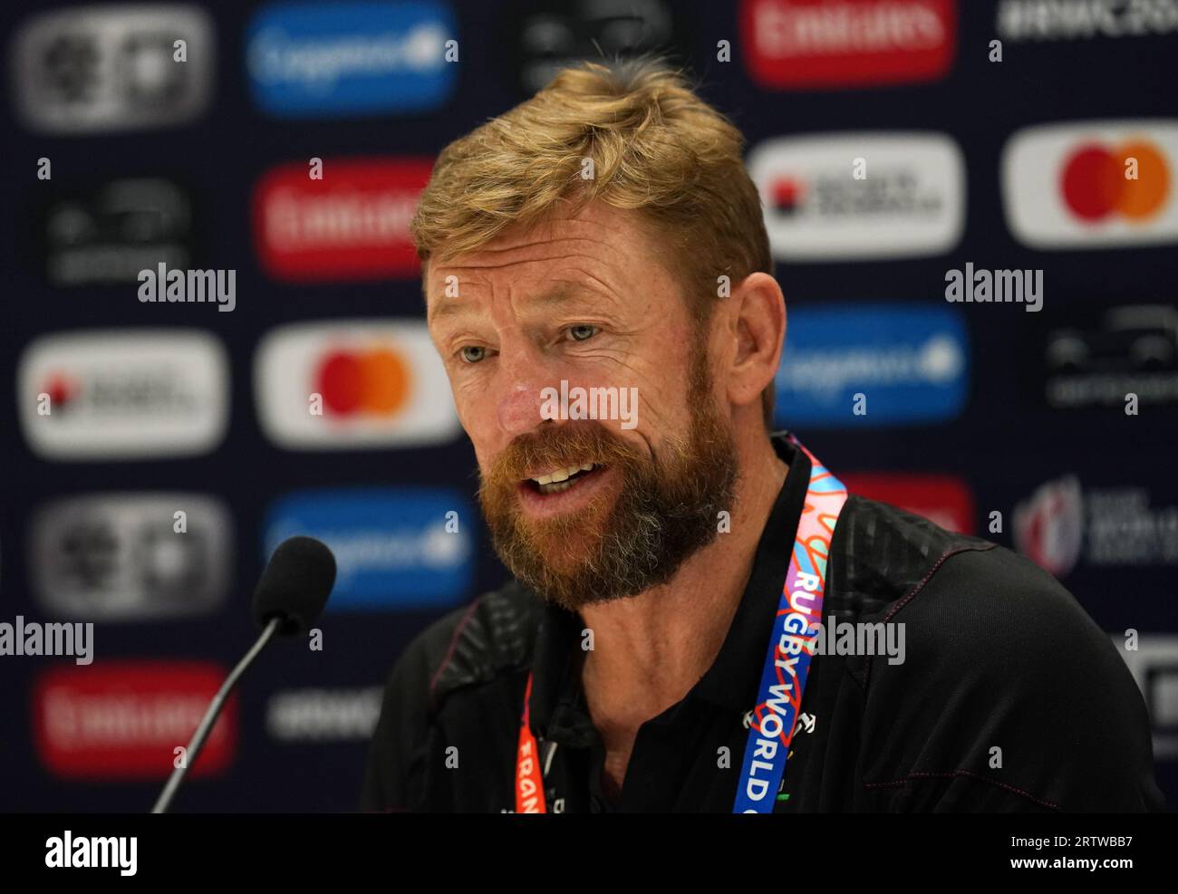 L'allenatore della difesa del Galles Mike Forshaw durante la conferenza stampa allo Stade de Nice, in Francia. Data immagine: Venerdì 15 settembre 2023. Foto Stock