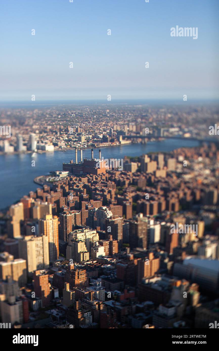 Vista focale selettiva del mercato verticale della città di New York Foto Stock