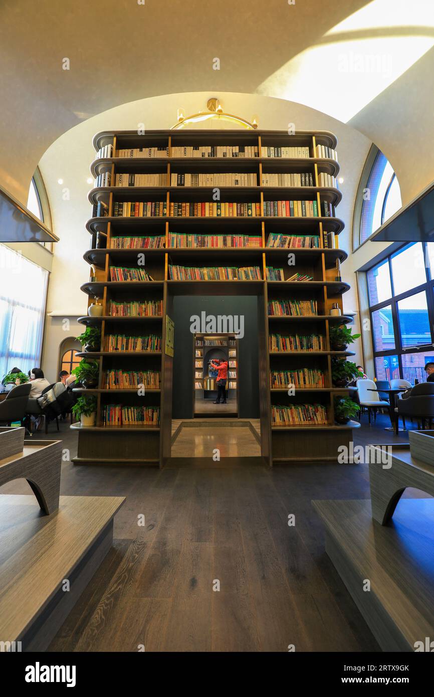 La struttura interna di una piccola biblioteca, la Cina del Nord Foto Stock