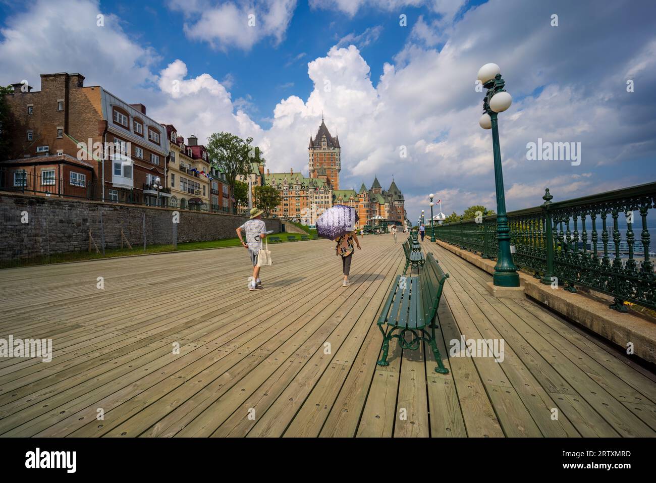 Vista della città vecchia di Quebec con il suo castello Frontenac Foto Stock