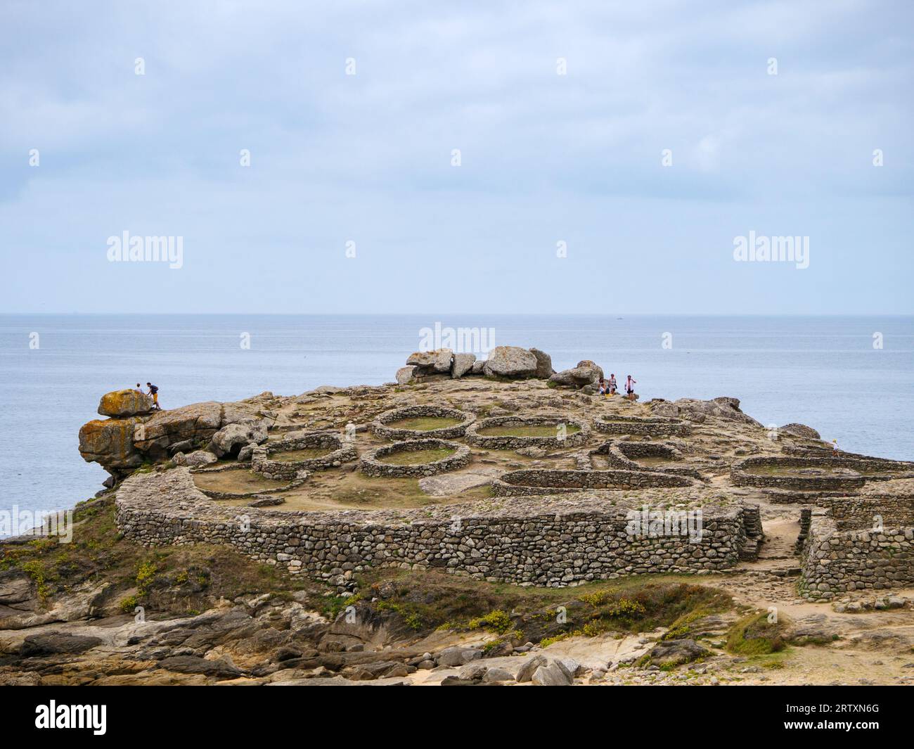 L'insediamento celtico dell'età del ferro di Castro de Barona, Galizia, Spagna Foto Stock