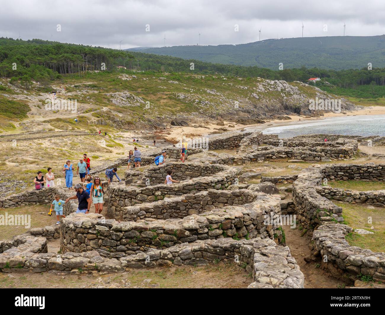 L'insediamento celtico dell'età del ferro di Castro de Barona, Galizia, Spagna Foto Stock