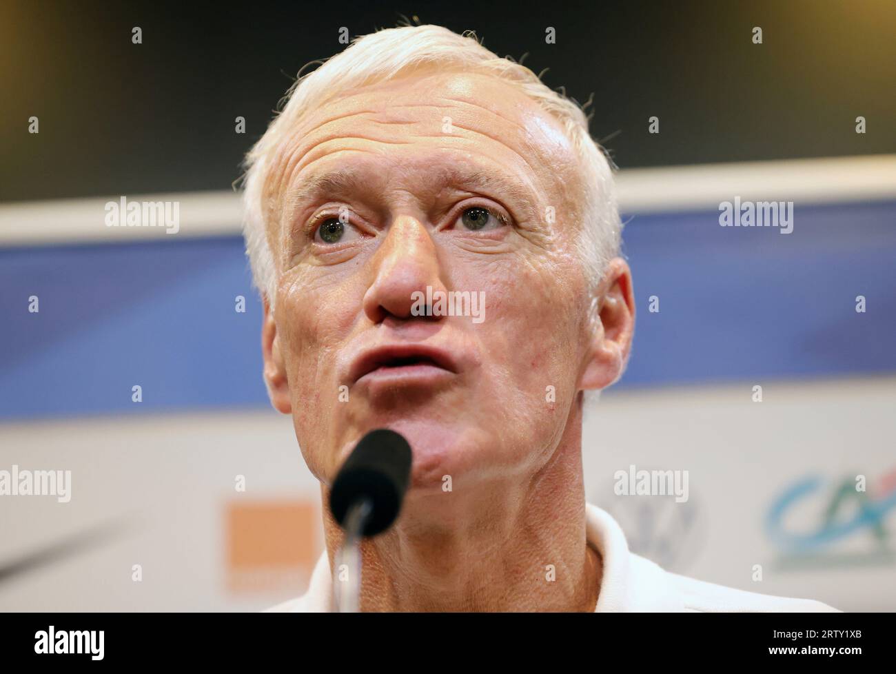 Dortmund, Deutschland. 11 settembre 2023. Firo: 09/11/2023 calcio, calcio, stagione 2023/2024 Francia allenamento allenatore conferenza stampa, ritratto Didier Deschamps credito: dpa/Alamy Live News Foto Stock