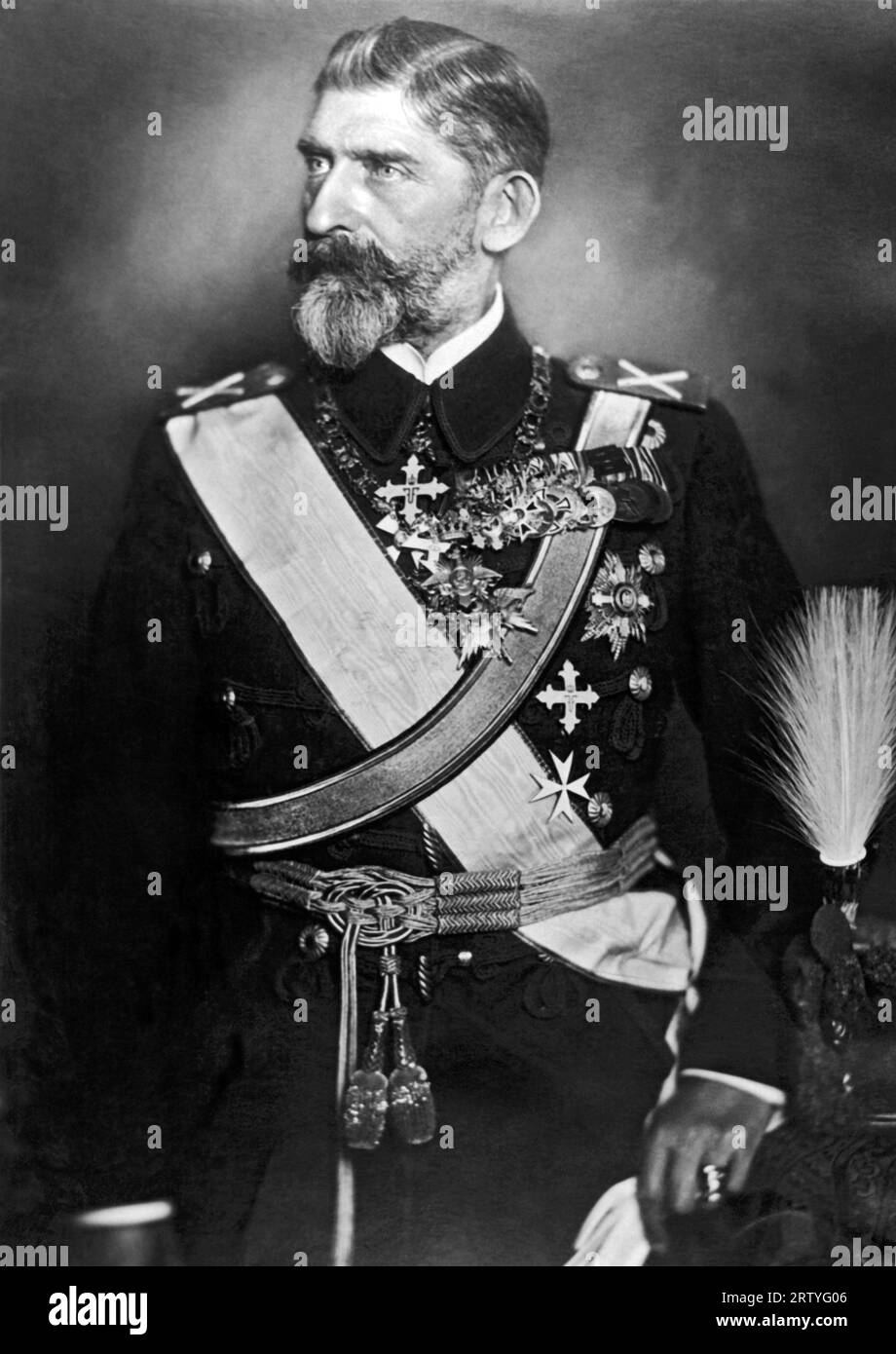 Bucarest, Romania 20 luglio 1927 Un ritratto di re Ferdinando di Romania che morì oggi dopo una lunga malattia. Foto Stock