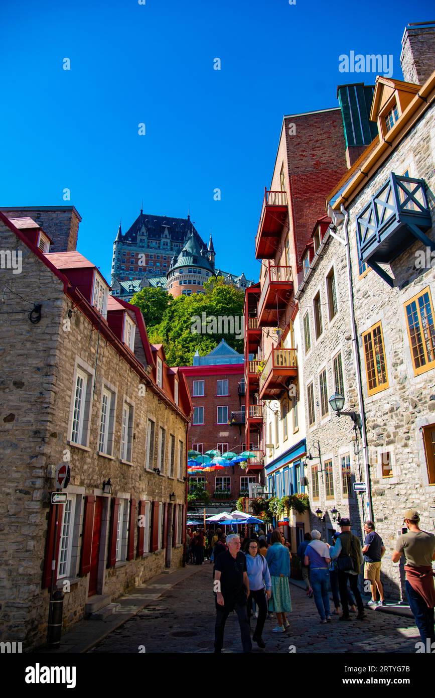Canadá Quebec 15-09-2023 Centro Histórico de Quebec El barrio del Viejo Quebe Foto Stock
