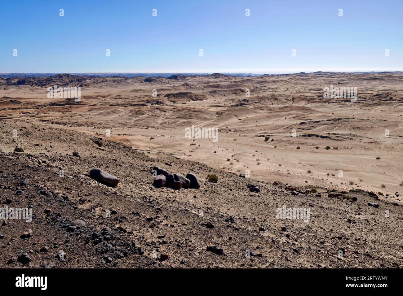 Namib: Deserto di ghiaia a est di Swakopmund, regione di Erongo, Namibia Foto Stock