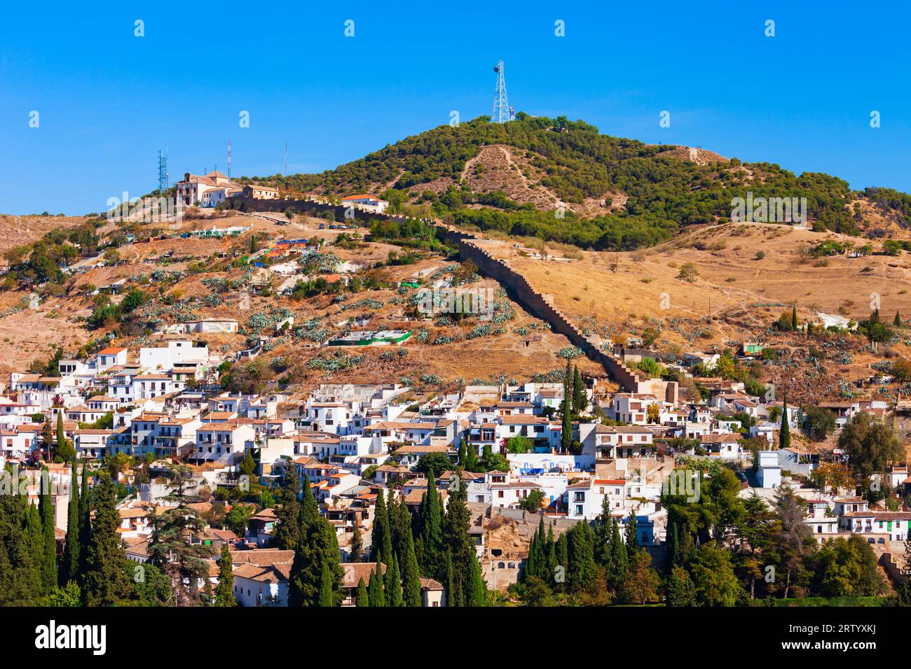Vista panoramica aerea di Granada. Granada è la capitale della provincia di Granada nella comunità dell'Andalusia, Spagna. Foto Stock
