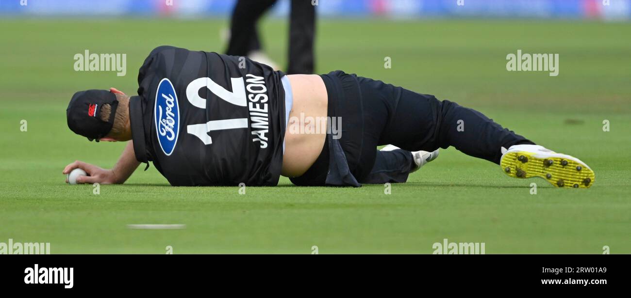 Londra INGHILTERRA - 15 settembre 2023 : Kyle Jamieson della nuova Zelanda durante il quarto incontro internazionale Metro Bank One Day tra Inghilterra e nuova Zelanda al Lord's Cricket Ground. Londra Foto Stock