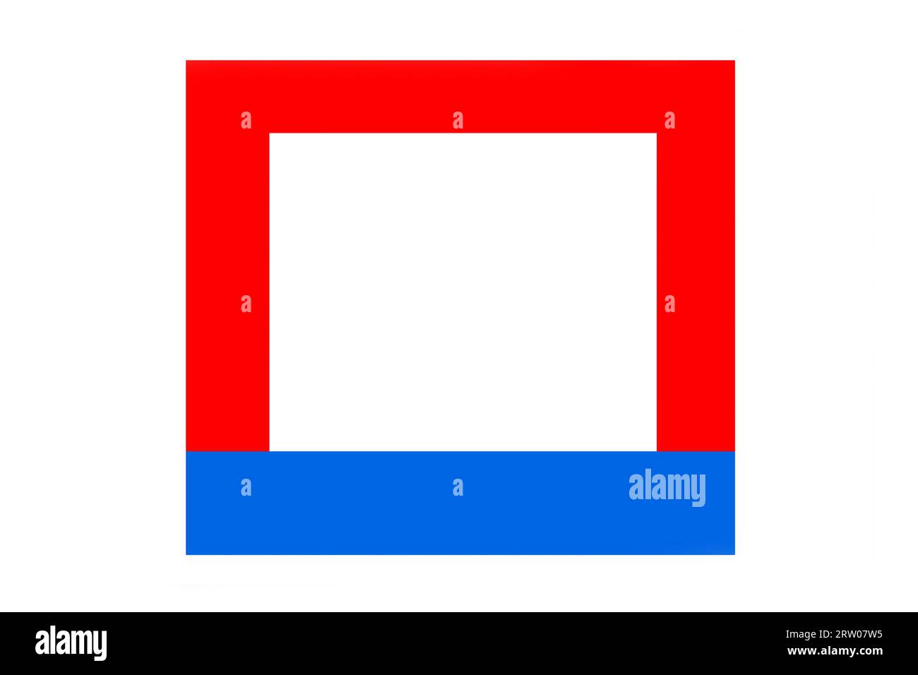 Disegno quadro quadrato astratto colore spazio vuoto testo modello di blocco campione sfondo bianco vuoto. Foto Stock