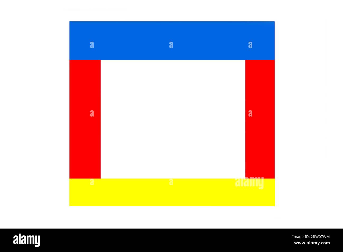 Disegno quadro quadrato astratto colore spazio vuoto testo modello di blocco campione sfondo bianco modello vuoto. Foto Stock