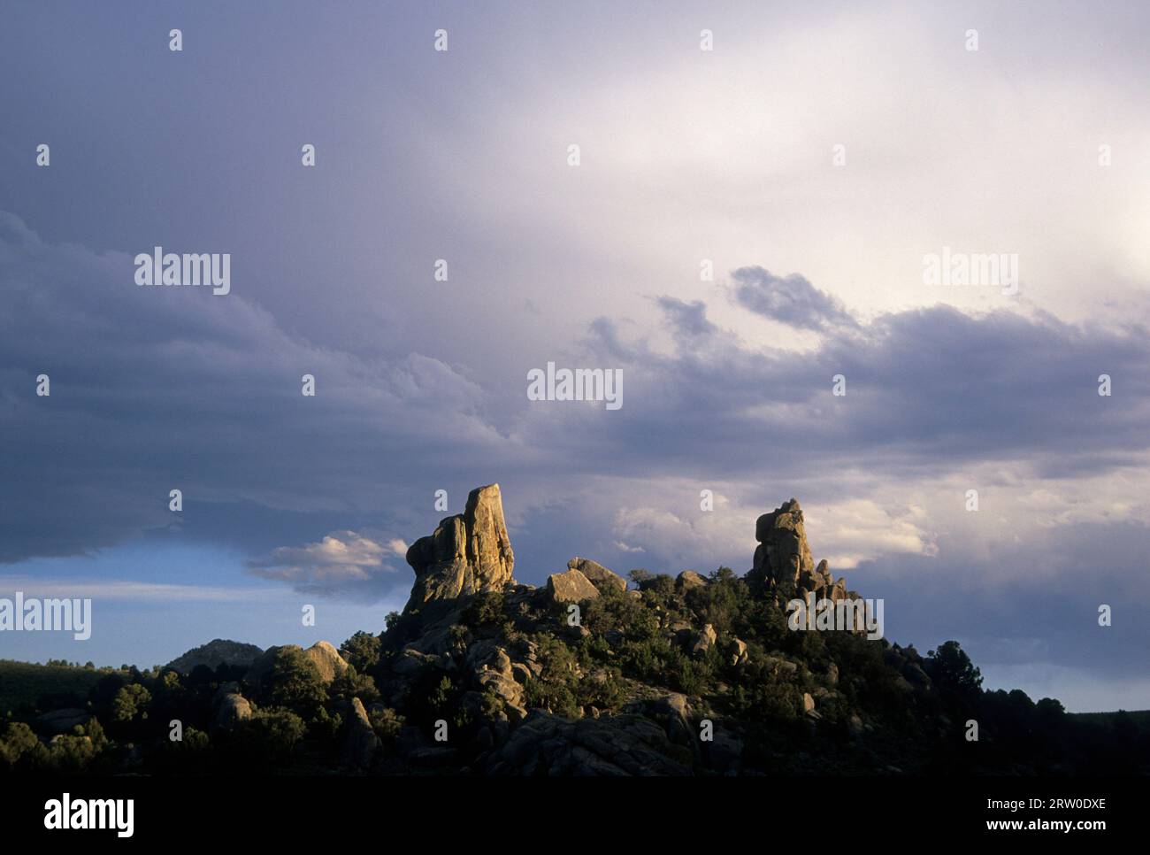 Pilastri di affioramento di granito, City of Rocks National Reserve, Idaho Foto Stock